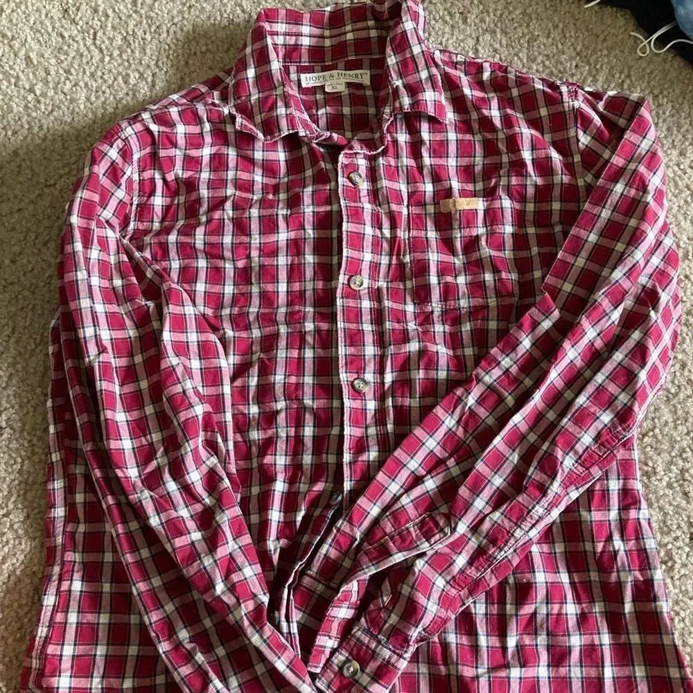 Boys Hope & Henry Red Plaid Button Down Shirt